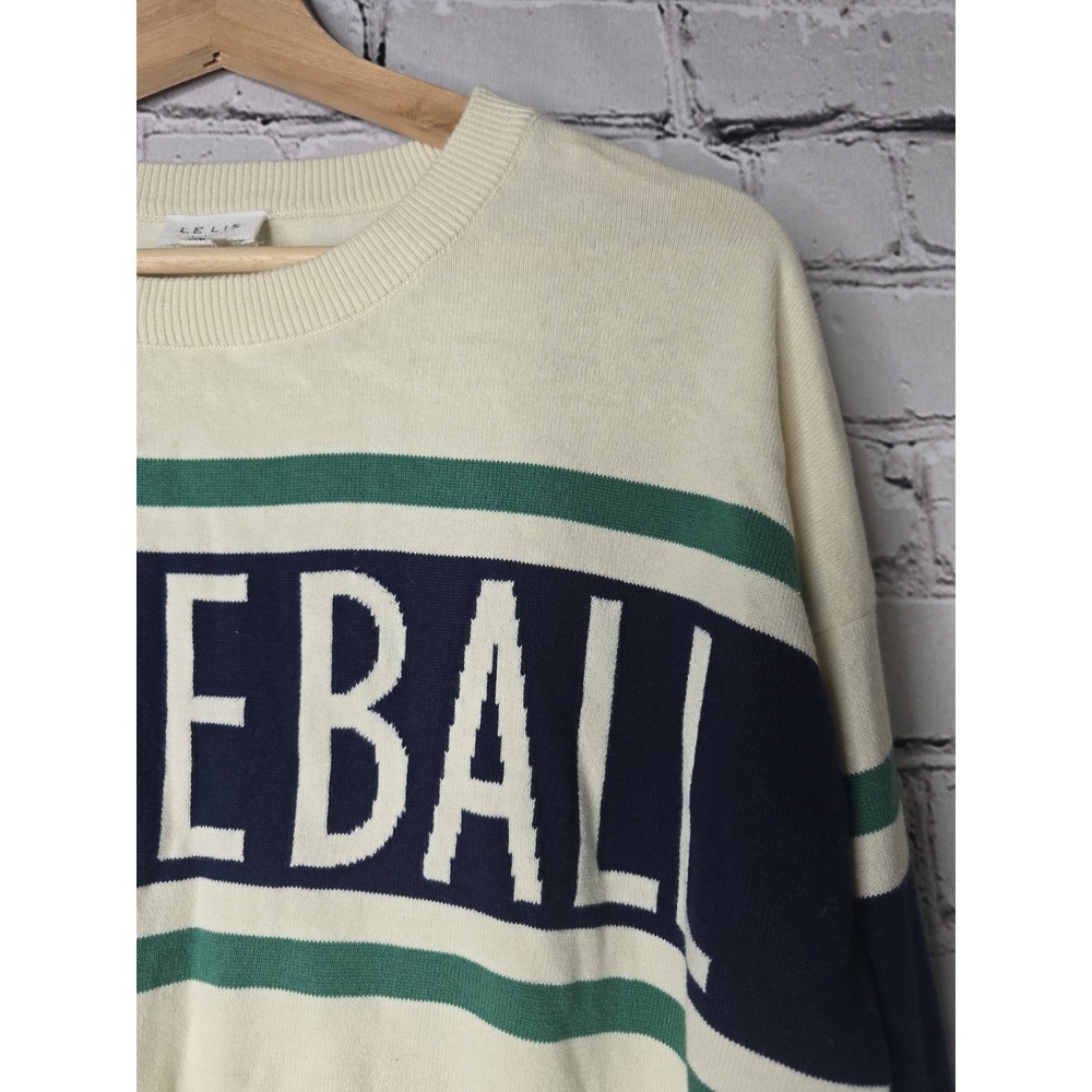 Le Lis Pickleball Preppy Retro-Inspired 100% Cotton Crew Neck Top Size Large - Picture 4 of 10